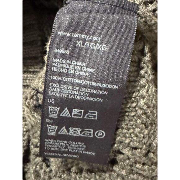 Women's Tommy Hilfiger Crochet Crew Neck Grey Sweater 100%‎ Cotton Size XL - Picture 5 of 5